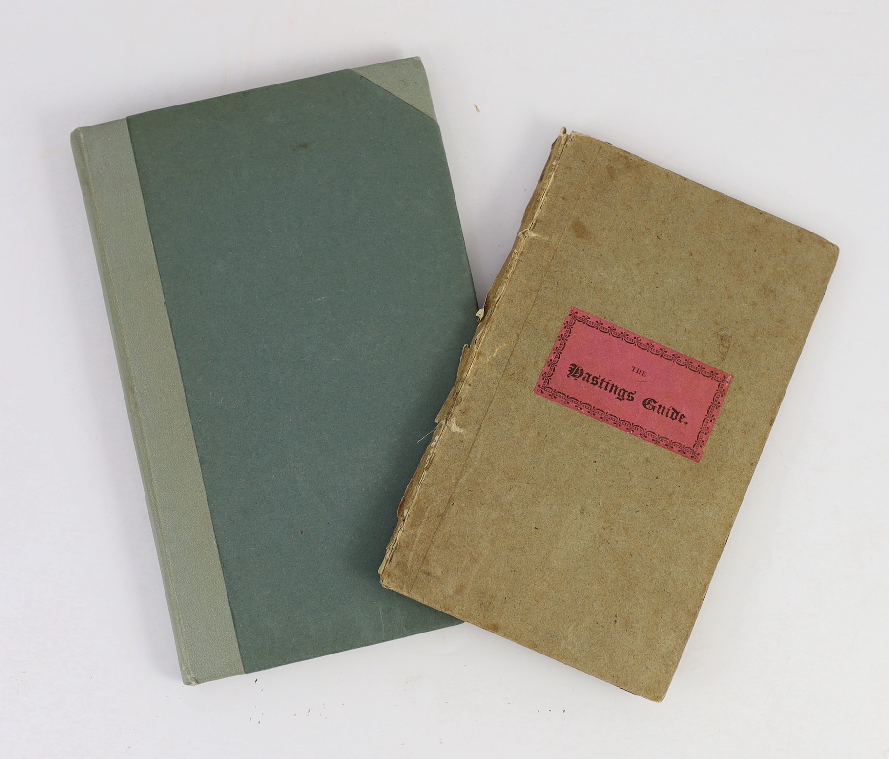 HASTINGS: (Stell, John) - The Hastings Guide; or a Description of that Ancient Town and Port ... By An Inhabitant. 3rd edition. folded map, 4 plates, half title, rebound half cloth and paper boards, uncut. printed for Ja